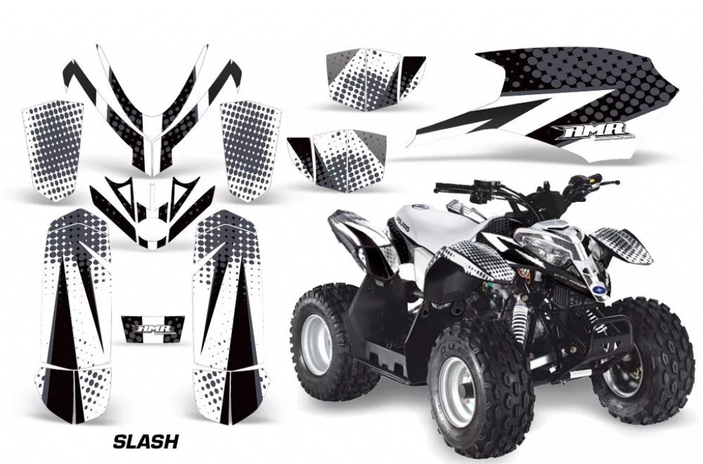Slash Hintergrund = Weiß, Designfarbe = Schwarz für Polaris Predator 50