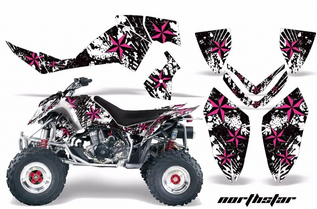 Northstar Background = White, Design color = Pink for Polaris Outlaw 450/500/525 2006-2008