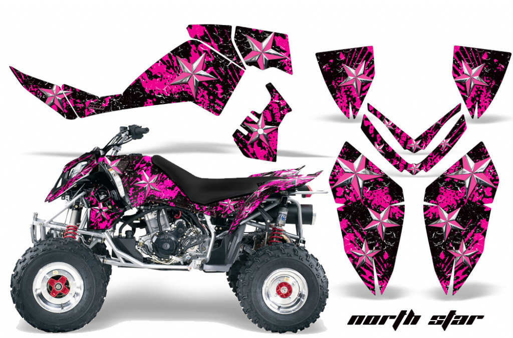 Northstar Background = Pink, Design color = Pink for Polaris Outlaw 450/500/525 2006-2008