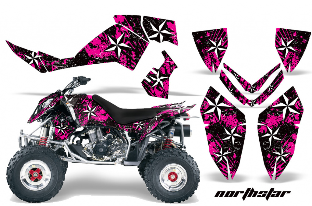 Northstar Background = Pink, Design color = White for Polaris Outlaw 450/500/525 2006-2008
