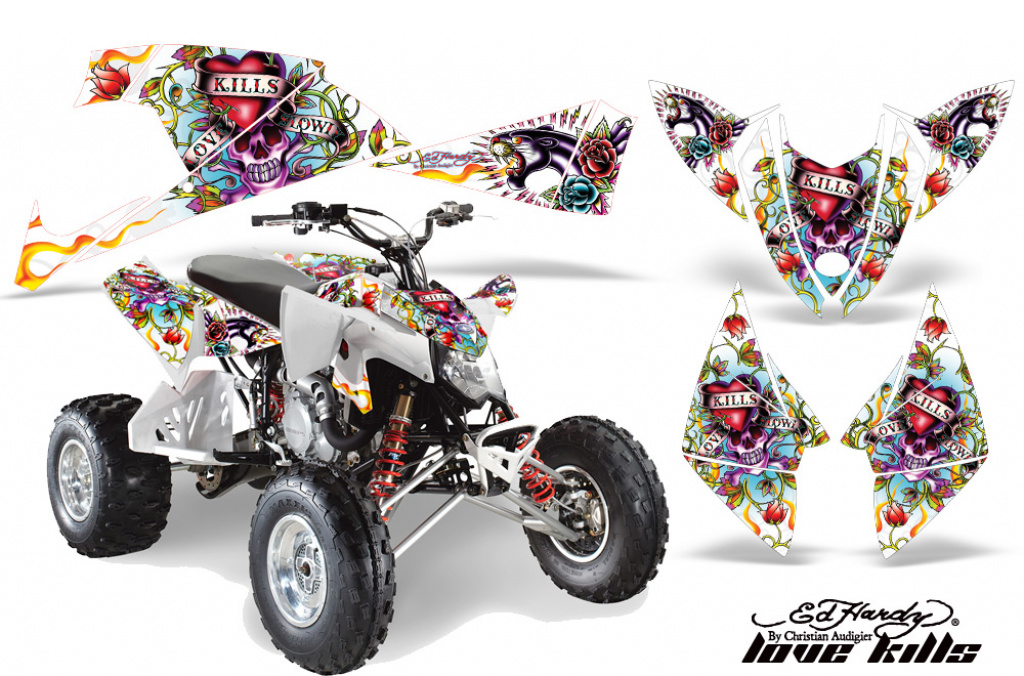 Ed-Hardy - LoveKills White for Polaris Outlaw 450/500/525 2009-2012