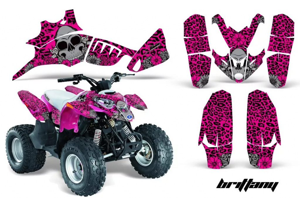 Brittany Hintergrund = Pink, Designfarbe = Schwarz für Polaris Predator 90