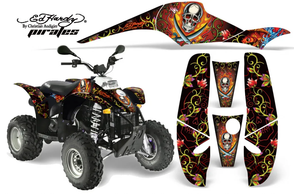 Ed-Hardy - Pirates Rot für Polaris Scrambler 1985-2009