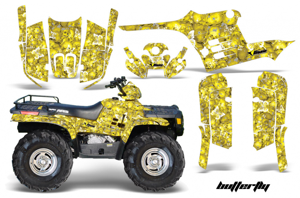 Butterfly Background = Yellow, Design color = White for Polaris Sportsman 400/500/600/700 95-04