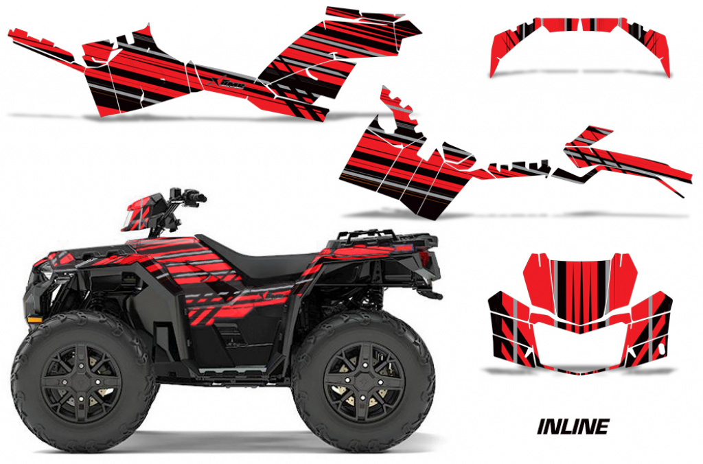 InLine Hintergrund = Schwarz, Designfarbe = Rot für Polaris Sportsman 850/1000 17-20