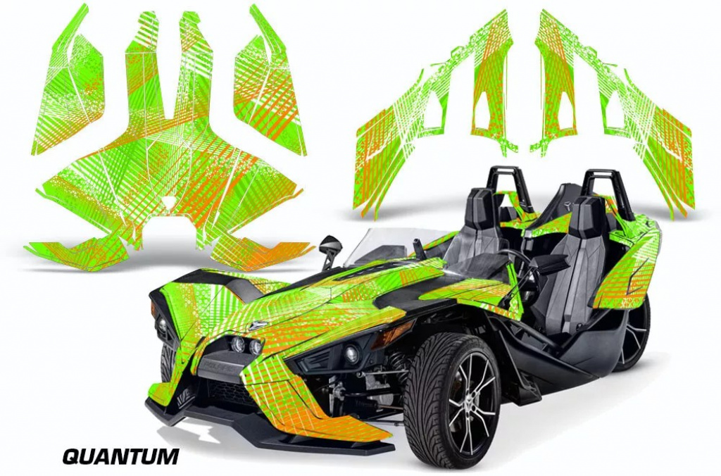 Quantum Hintergrund = Grün, Designfarbe = Orange für Polaris Slingshot SL15-23