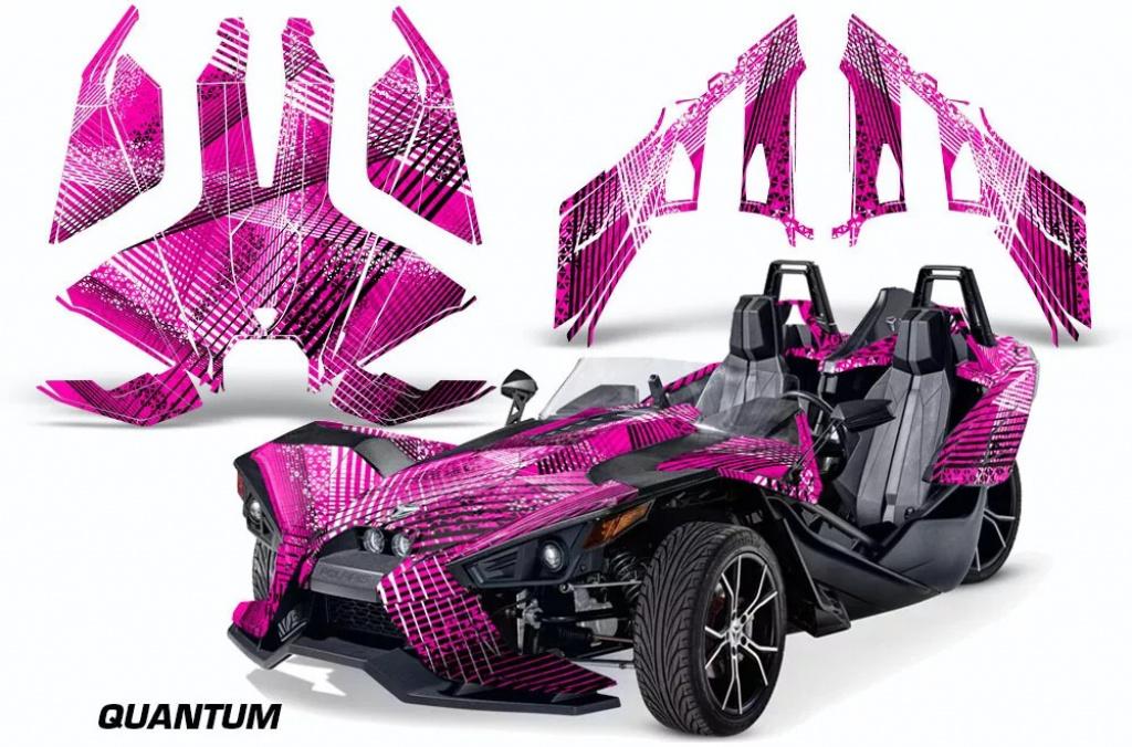 Quantum Hintergrund = Pink, Designfarbe = Schwarz für Polaris Slingshot SL15-23