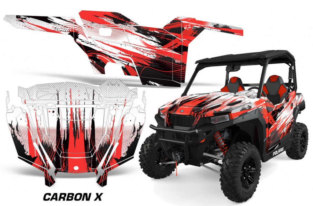 Carbon-X Rot für Polaris General 2 Türer 2016+