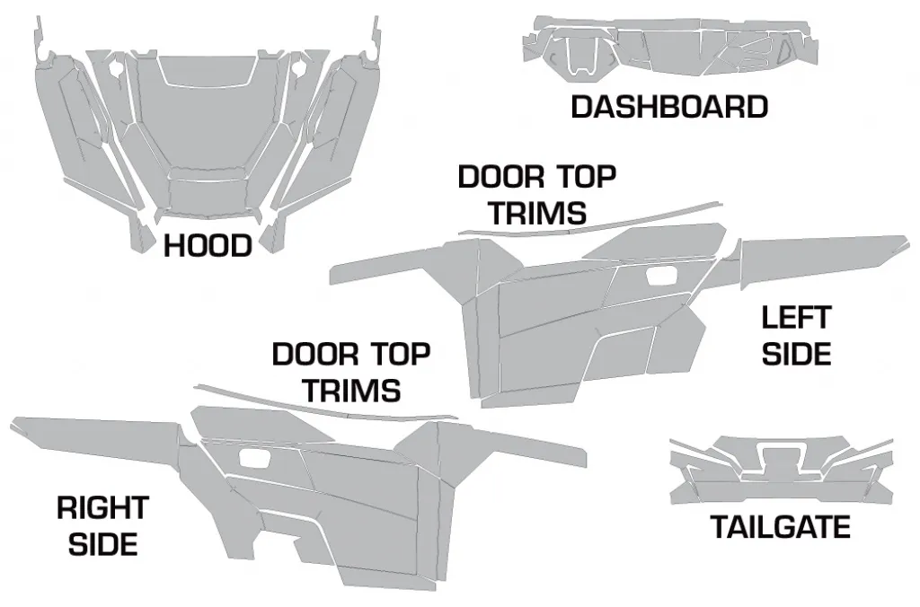 Cutting Pattern for Polaris General 2 Door 2016-2022