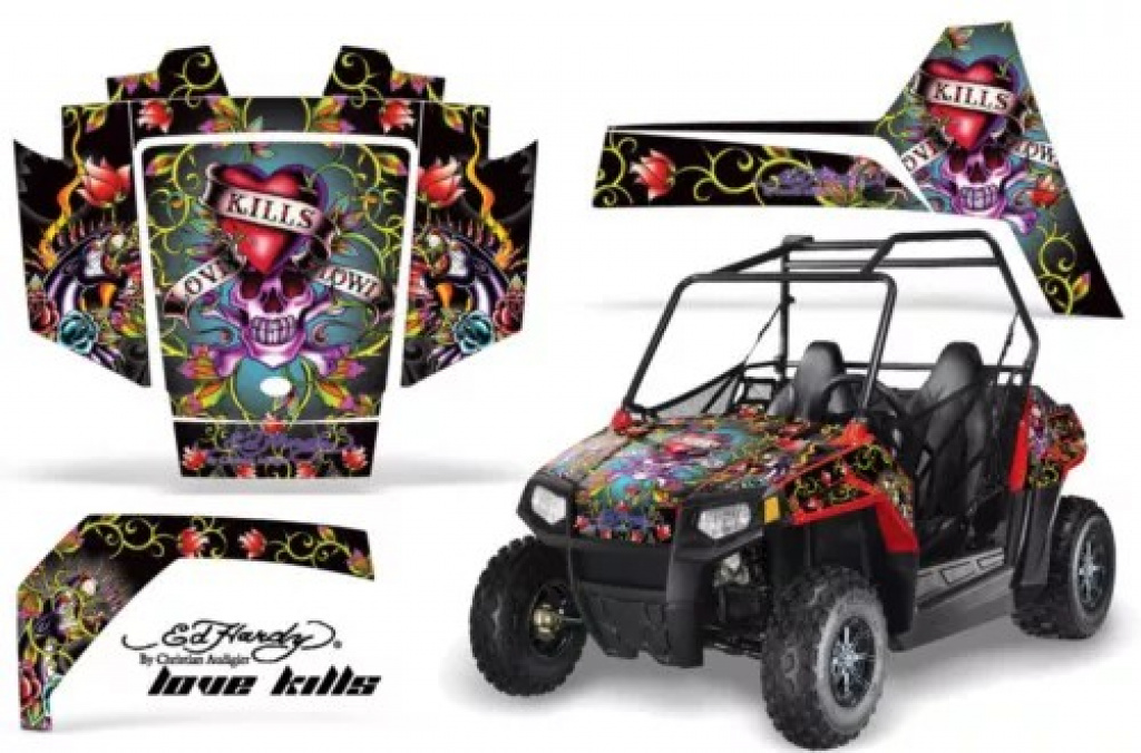 Ed-Hardy - LoveKills Schwarz für Polaris RZR 170