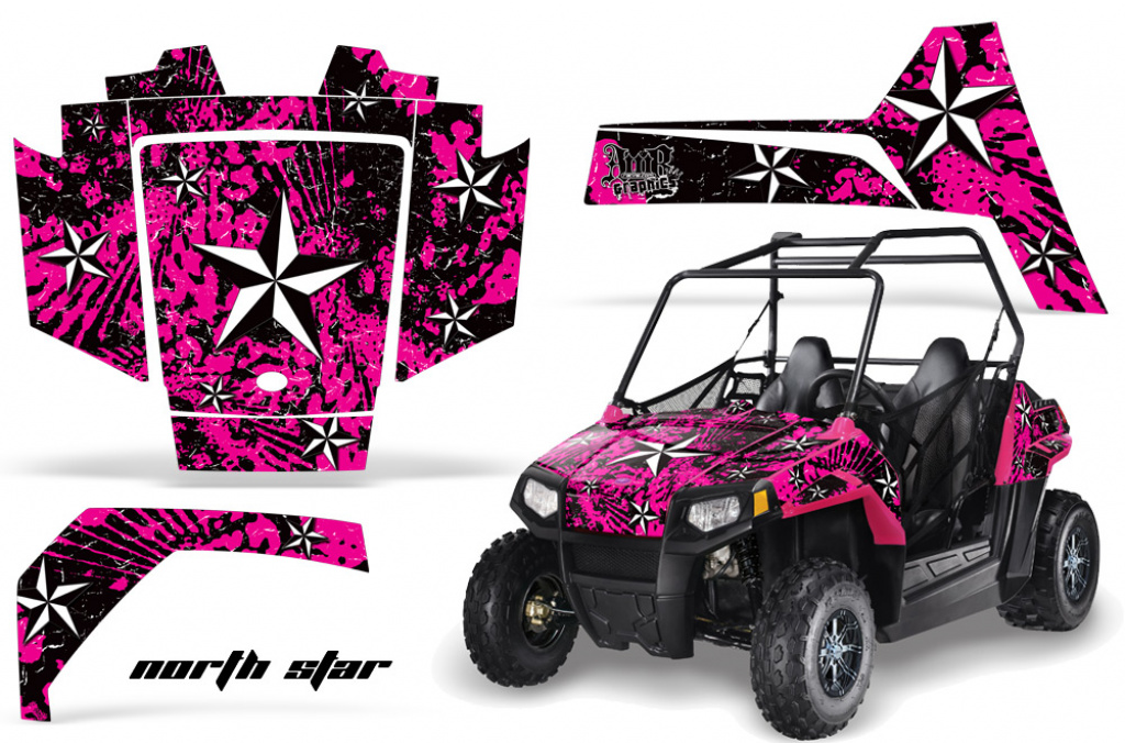 Northstar Hintergrund = Pink, Designfarbe = Weiß für Polaris RZR 170