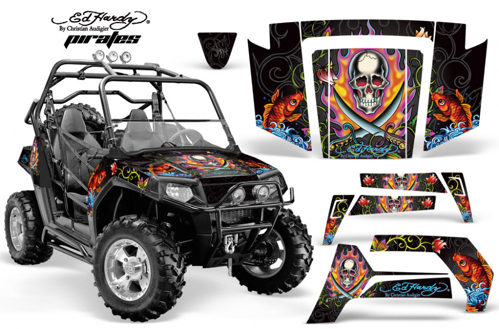 Ed-Hardy - Pirates Schwarz für Polaris RZR 800/s 06-10T-Bomber Blau für Polaris RZR 800/s 06-10