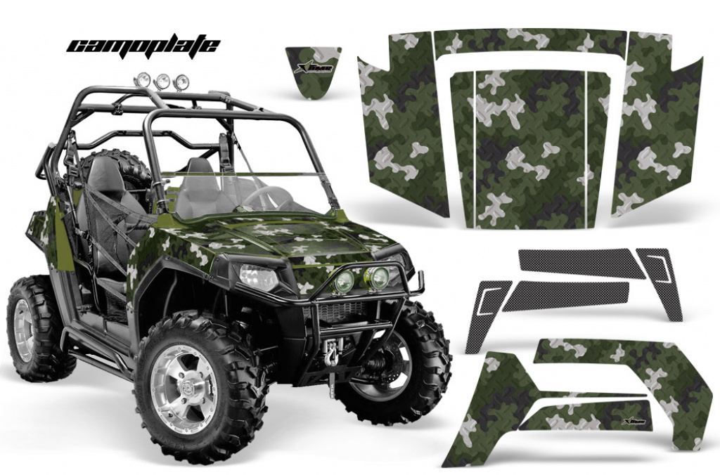 Camoplate Grün für Polaris RZR 800/s 06-10