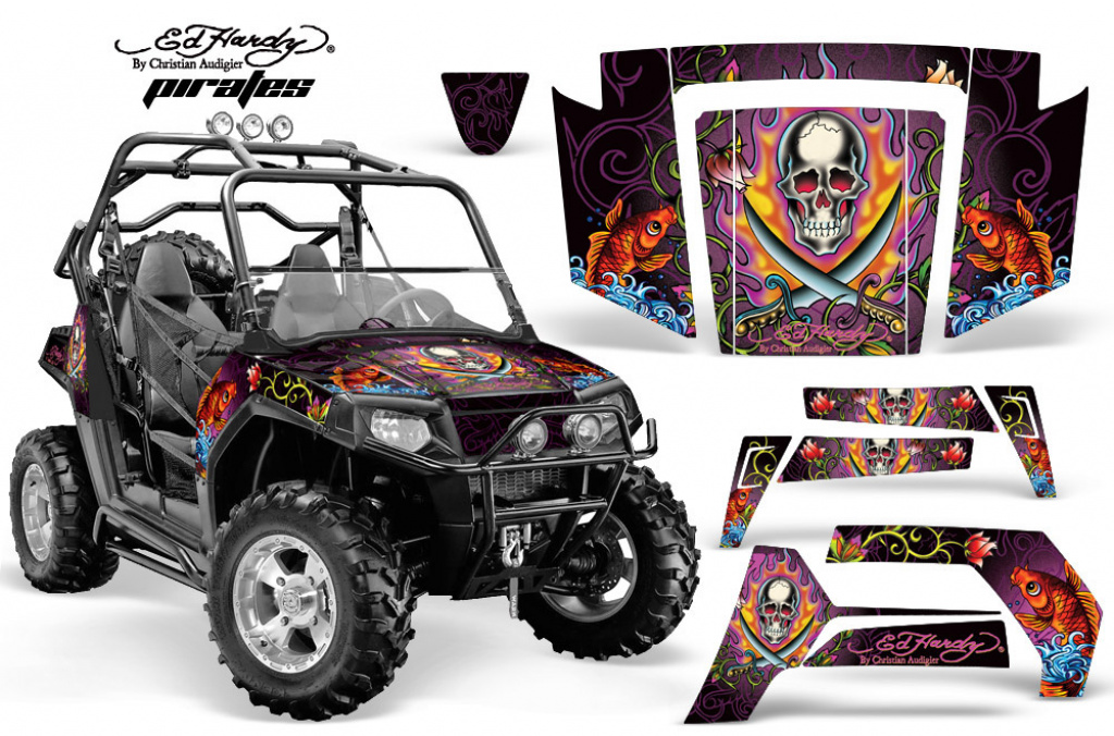 Ed-Hardy - Pirates Lila für Polaris RZR 800/s 06-10