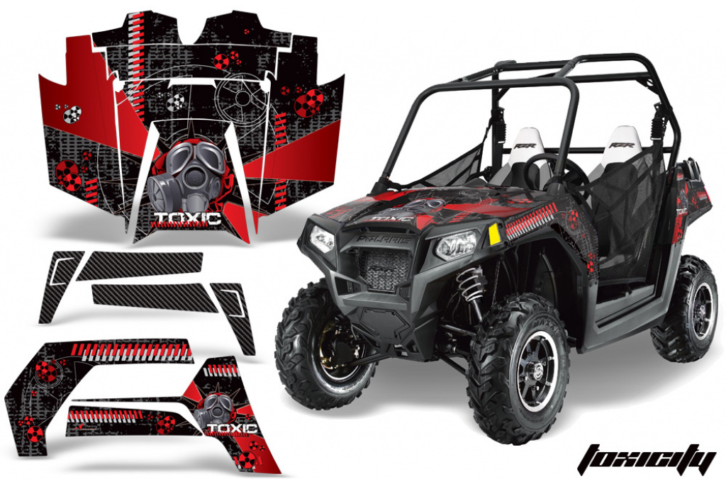 Toxicity Hintergrund = Schwarz, Designfarbe = Rot für Polaris RZR 800/s 11-14