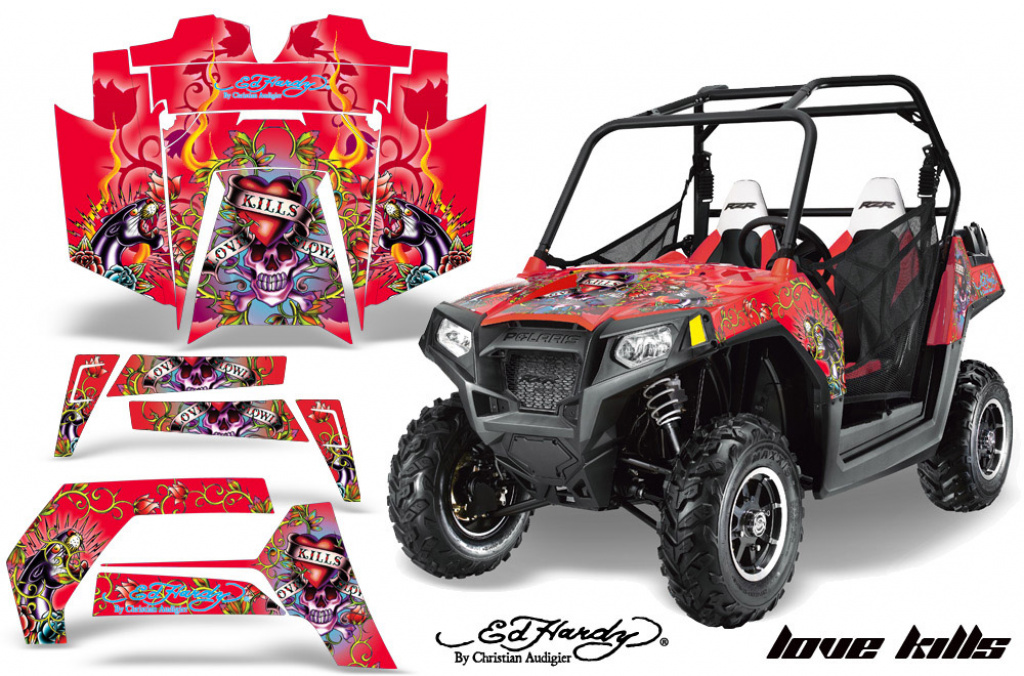 Ed-Hardy - LoveKills Rot für Polaris RZR 800/s 11-14