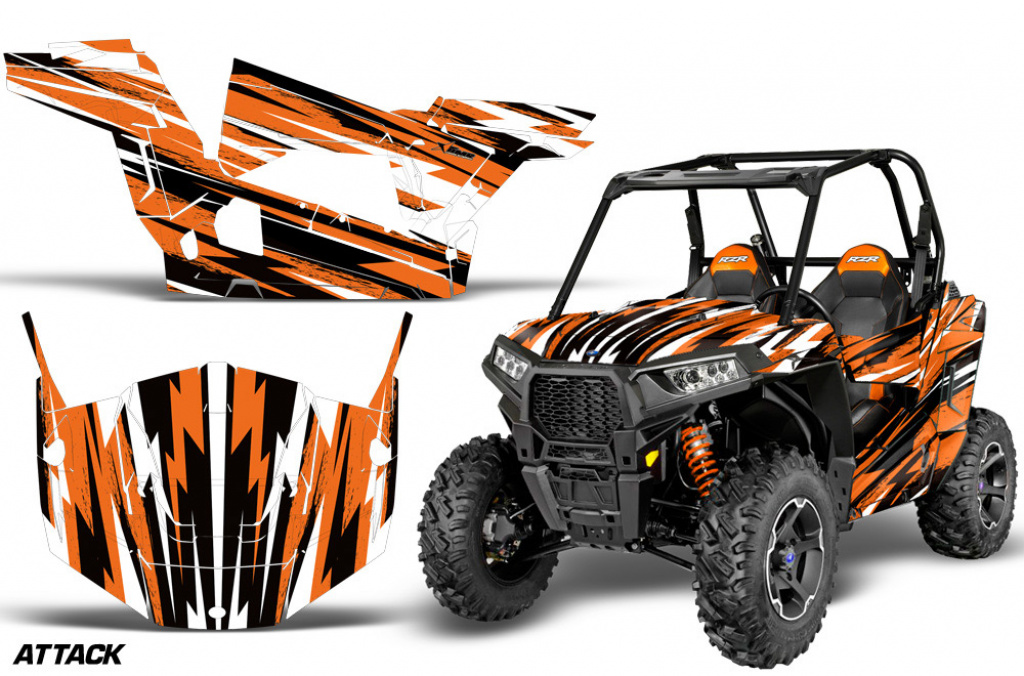 Attack Orange für Polaris RZR 900S/1000S 2 Türer 15-20