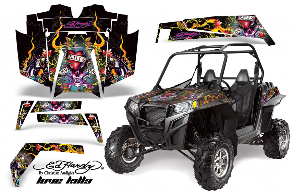 Ed-Hardy - LoveKills Schwarz für Polaris RZR 900XP 11-14