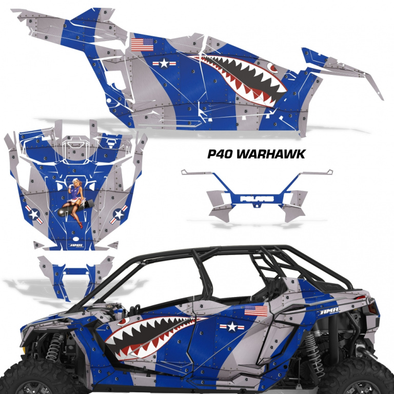 P40-Warhawk Blau für Polaris RZR Pro XP 4 Türer 20-24