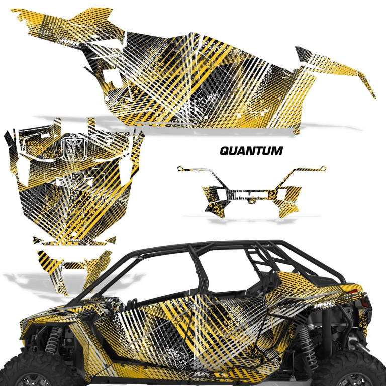 Quantum Hintergrund = Schwarz, Designfarbe = Gelb für Polaris RZR Pro XP 4 Türer 20-24
