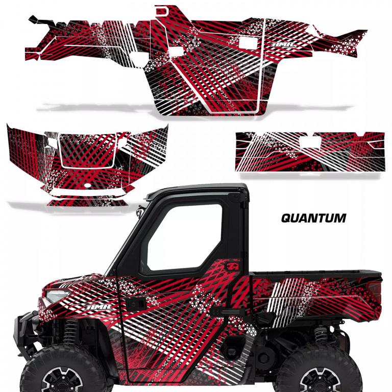 Quantum Hintergrund = Schwarz, Designfarbe = Rot für Polaris Ranger 1000 XP 18-24