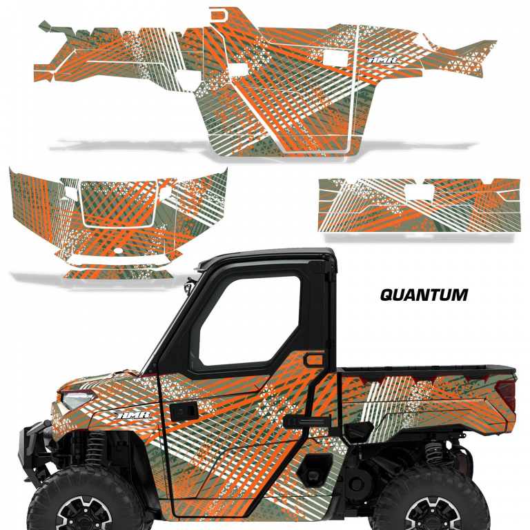 Quantum Hintergrund = Grau, Designfarbe = Orange für Polaris Ranger 1000 XP 18-24