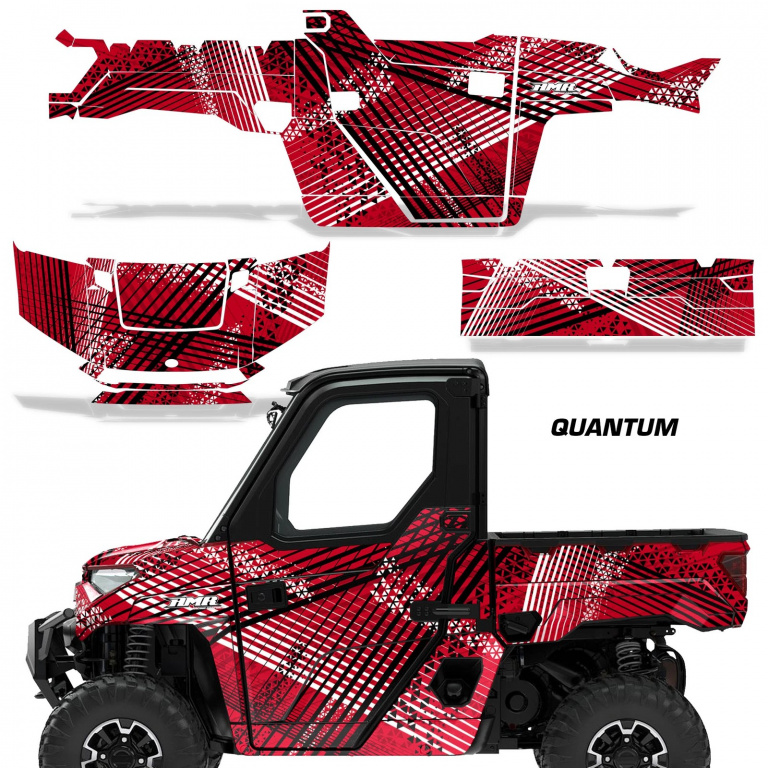 Quantum Hintergrund = Rot, Designfarbe = Schwarz für Polaris Ranger 1000 XP 18-24