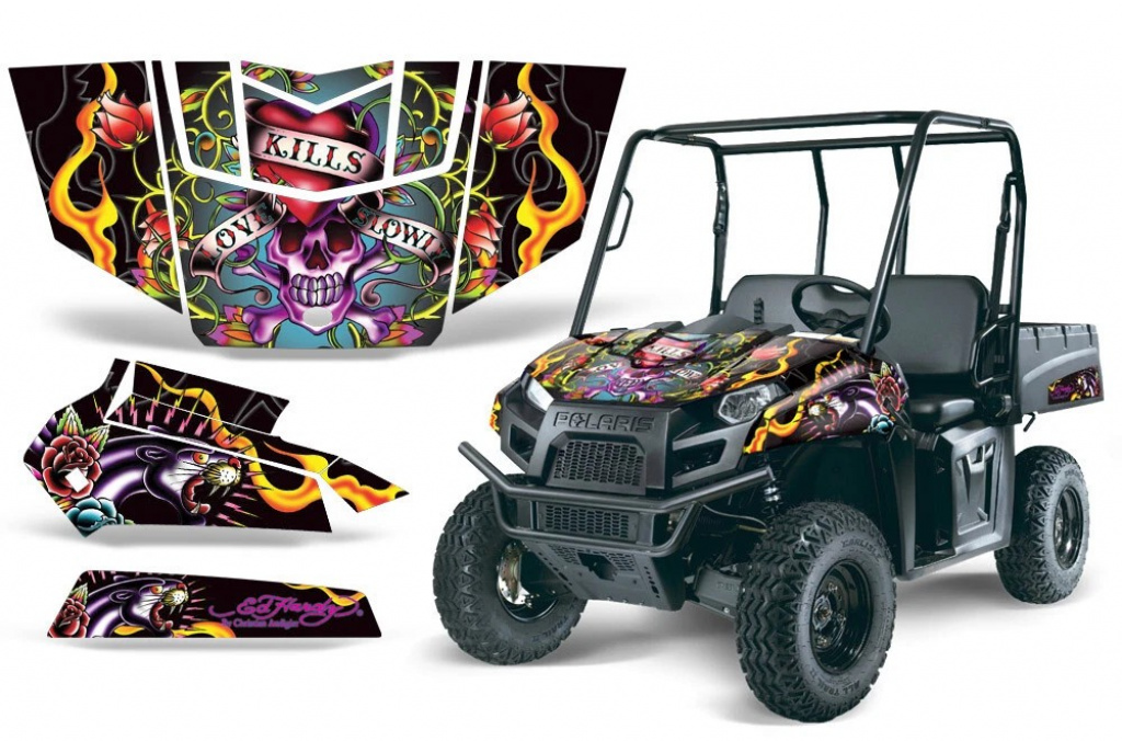 Ed-Hardy - LoveKills Schwarz für Polaris Ranger EV Electric 09-15