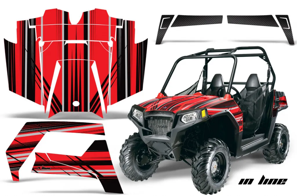 InLine Background = Black, Design color = Red for Polaris Ranger RZR 570