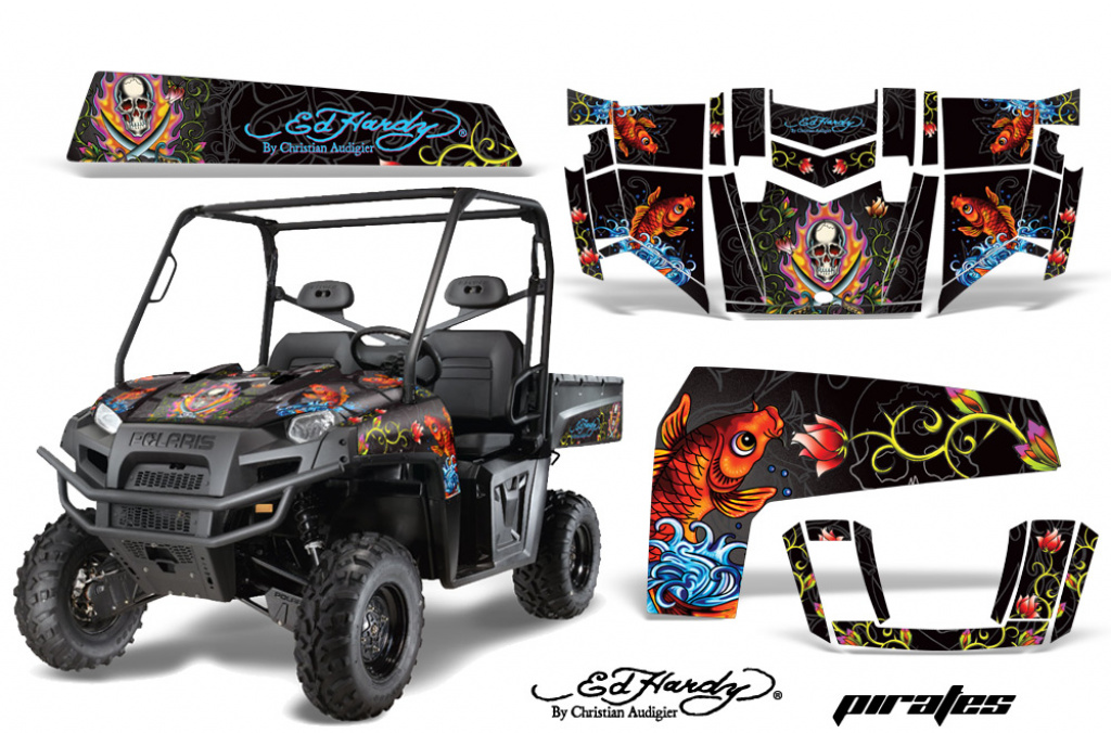 Ed-Hardy - Pirates Schwarz für Polaris Ranger XP500-900D 10-14