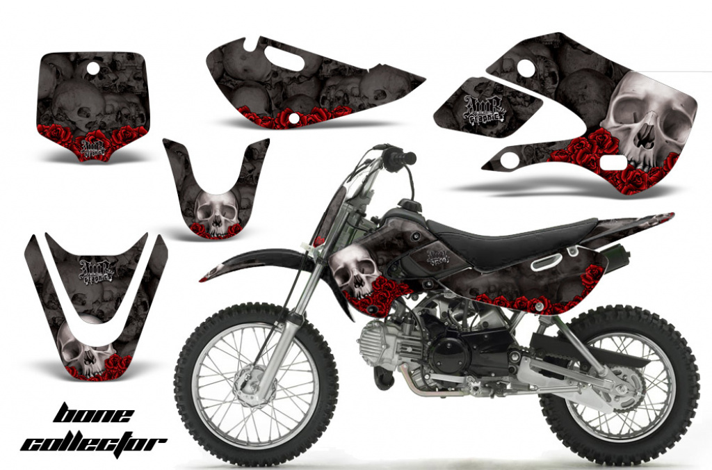 Bone Collector Schwarz mit Nummernfeldern für Suzuki DRZ 110 All Years