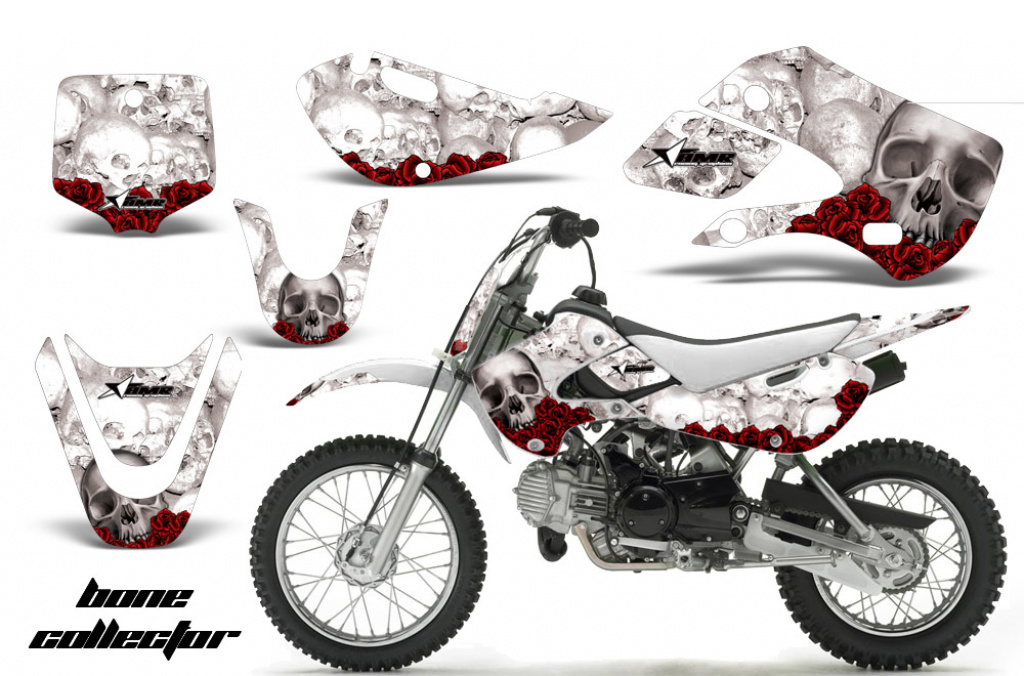 Bone Collector Weiß mit Nummernfeldern für Suzuki DRZ 110 All Years