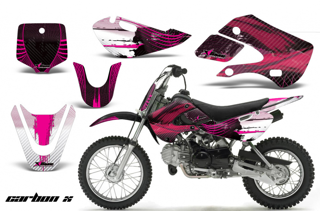Carbon-X Pink mit Nummernfeldern für Suzuki DRZ 110 All Years