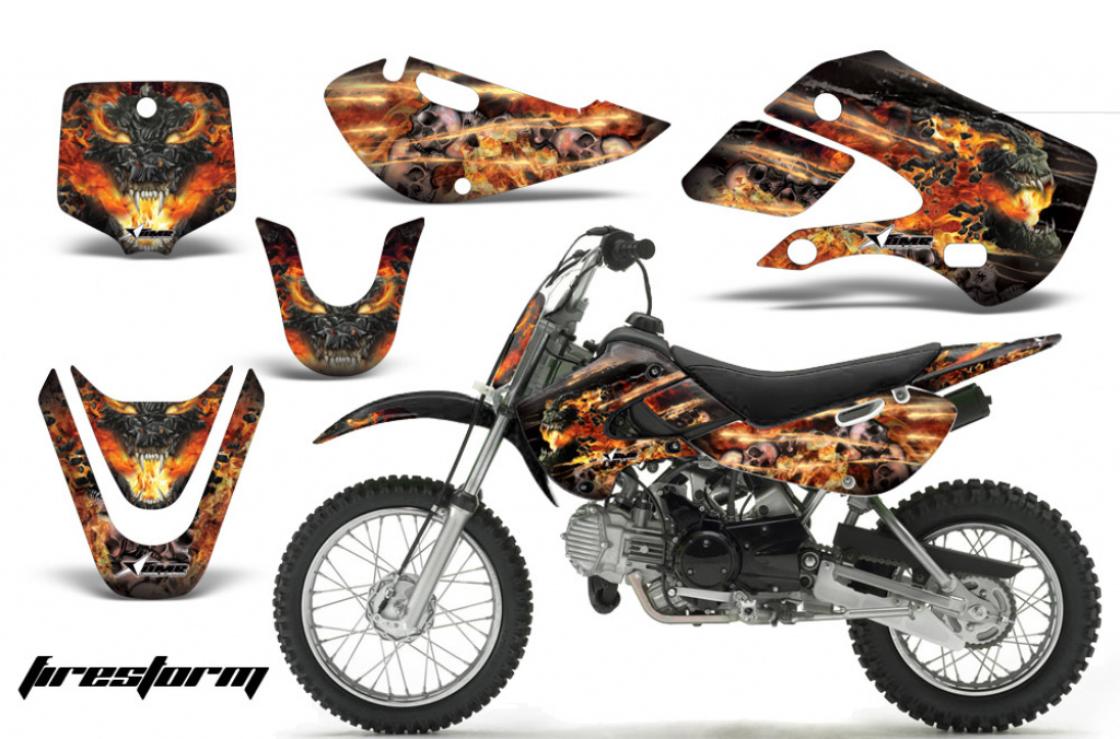 Firestorm Schwarz mit Nummernfeldern für Suzuki DRZ 110 All Years