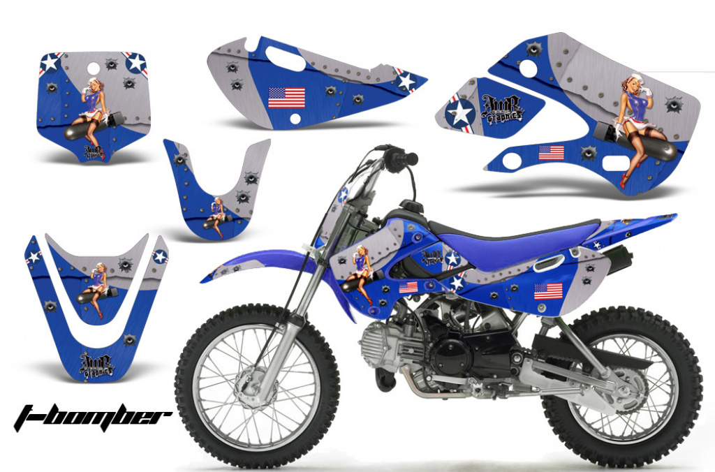 T-Bomber Blau mit Nummernfeldern für Suzuki DRZ 110 All Years