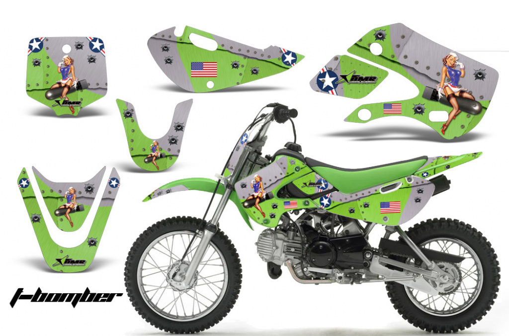 T-Bomber Grün mit Nummernfeldern für Suzuki DRZ 110 All Years