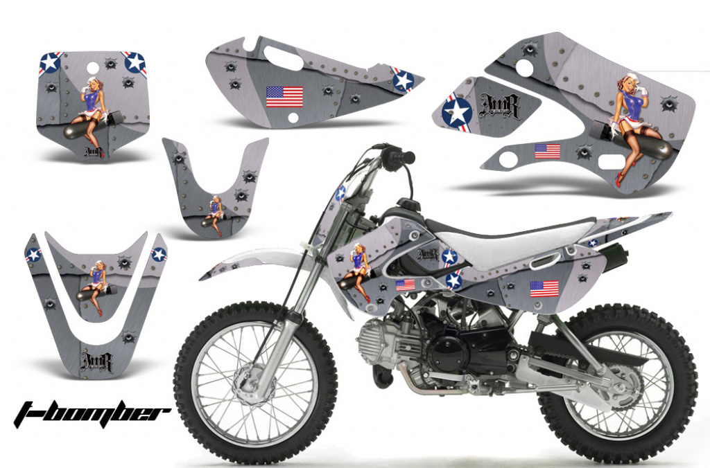 T-Bomber Silber mit Nummernfeldern für Suzuki DRZ 110 All Years