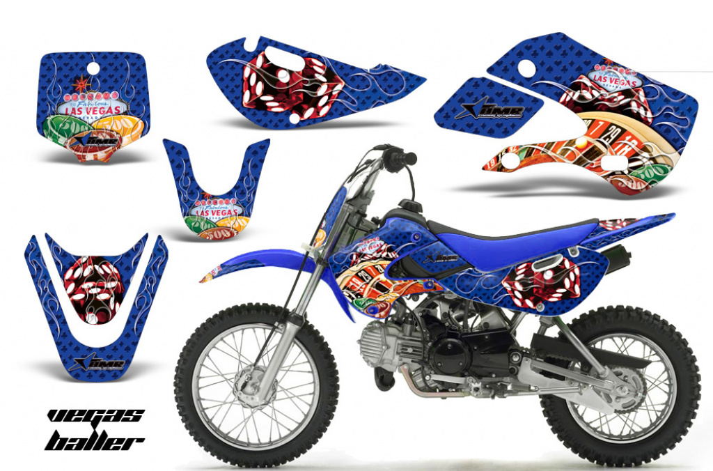 Vegas Baller Blau mit Nummernfeldern für Suzuki DRZ 110 All Years