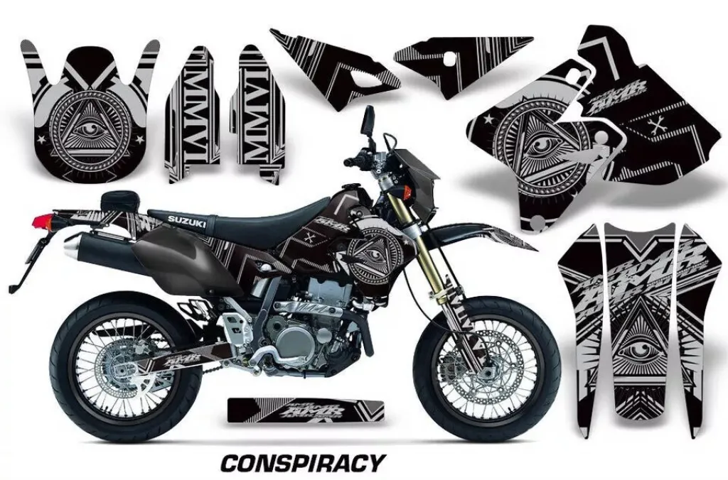 Conspiracy Silber ohne Nummernfeldern für Suzuki DRZ 400 S/SM 2000-2023