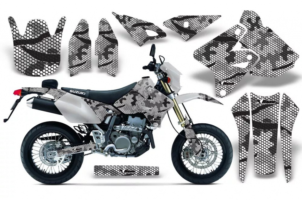 Modern Camo Silber ohne Nummernfeldern für Suzuki DRZ 400 S/SM 2000-2023