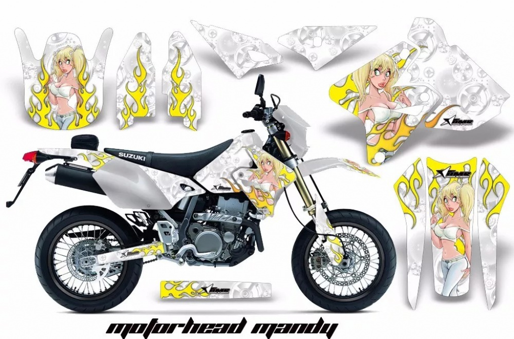 Motorhead Mandy Weiß ohne Nummernfeldern für Suzuki DRZ 400 S/SM 2000-2023