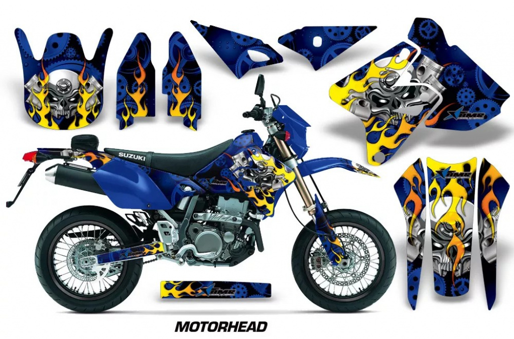Motorhead Blau ohne Nummernfeldern für Suzuki DRZ 400 S/SM 2000-2023