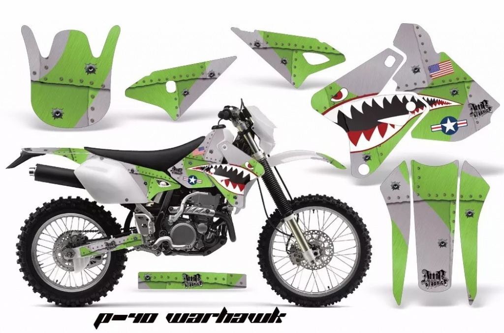 P40-Warhawk Grün ohne Nummernfeldern für Suzuki DRZ 400 S/SM 2000-2023
