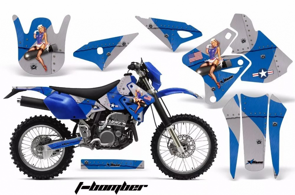 T-Bomber Blau ohne Nummernfeldern für Suzuki DRZ 400 S/SM 2000-2023