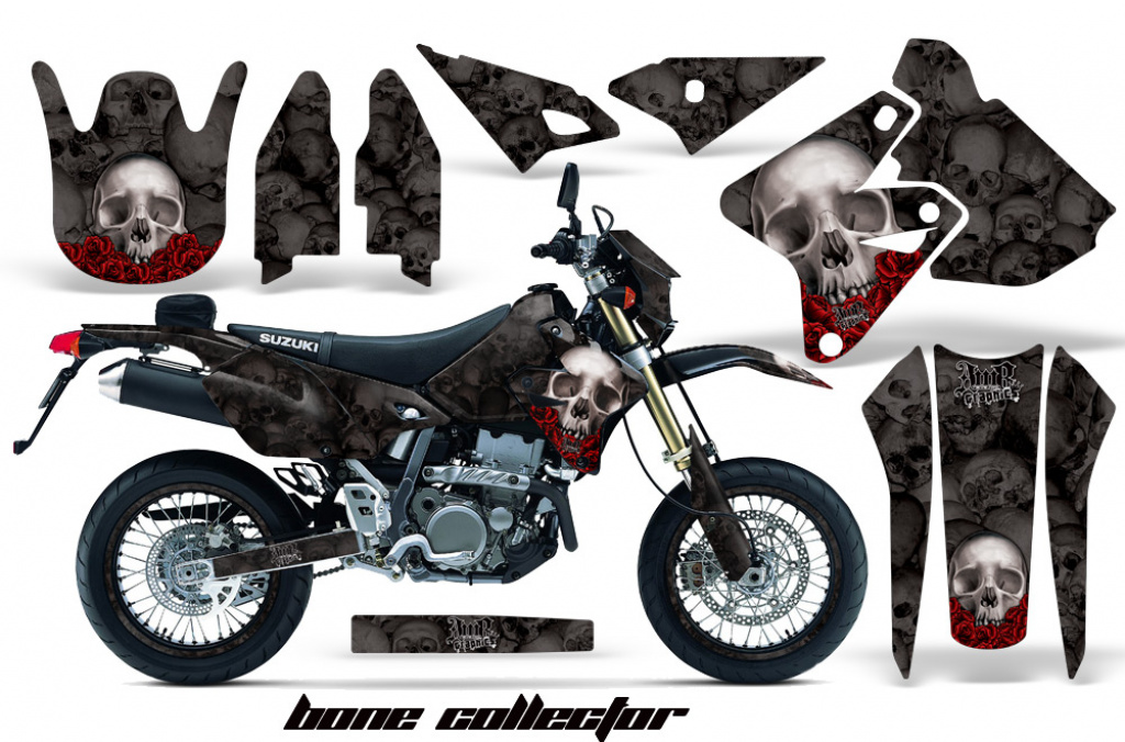 Bone Collector Schwarz mit Nummernfeldern für Suzuki DRZ 400 S/SM 2000-2023
