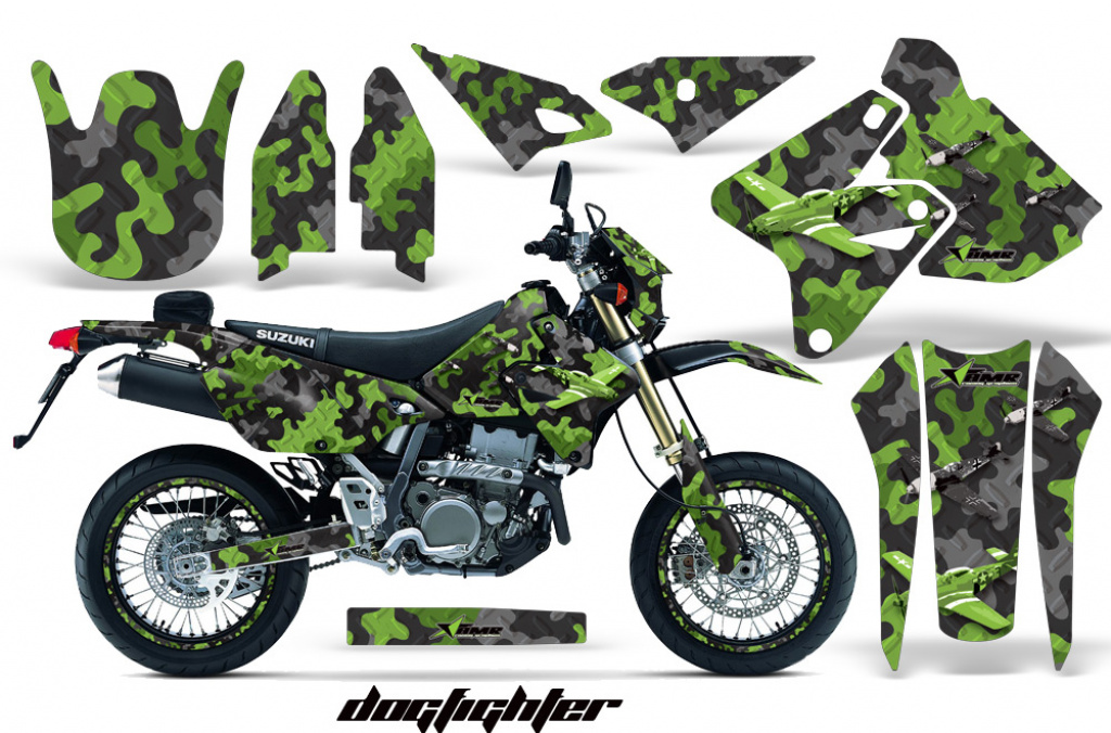 Dogfighter Grün mit Nummernfeldern für Suzuki DRZ 400 S/SM 2000-2023