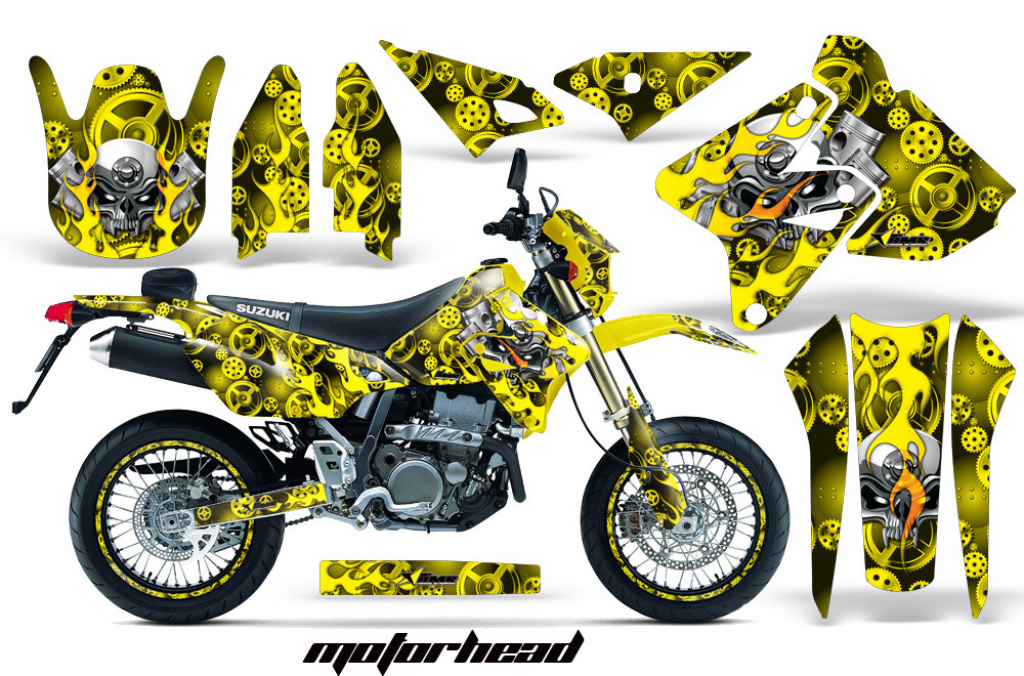 Motorhead Gelb mit Nummernfeldern für Suzuki DRZ 400 S/SM 2000-2023