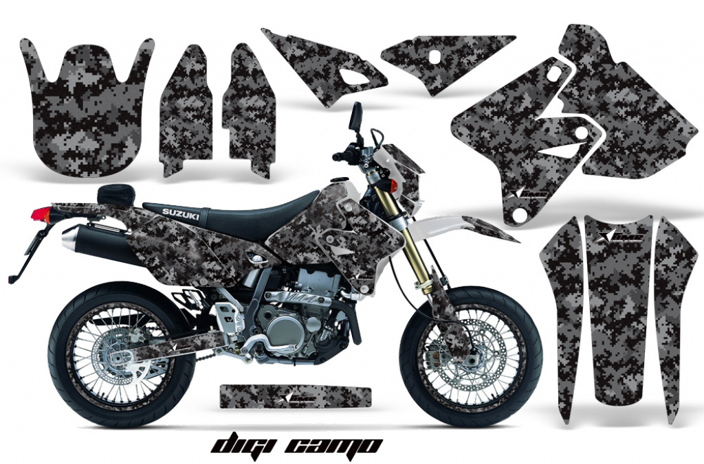 Digicamo Schwarz mit Nummernfeldern für Suzuki DRZ 400 S/SM 2000-2023