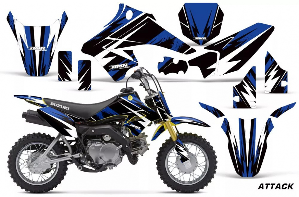 Attack Blau mit Nummernfeldern für Suzuki DRZ 70 2008-2016