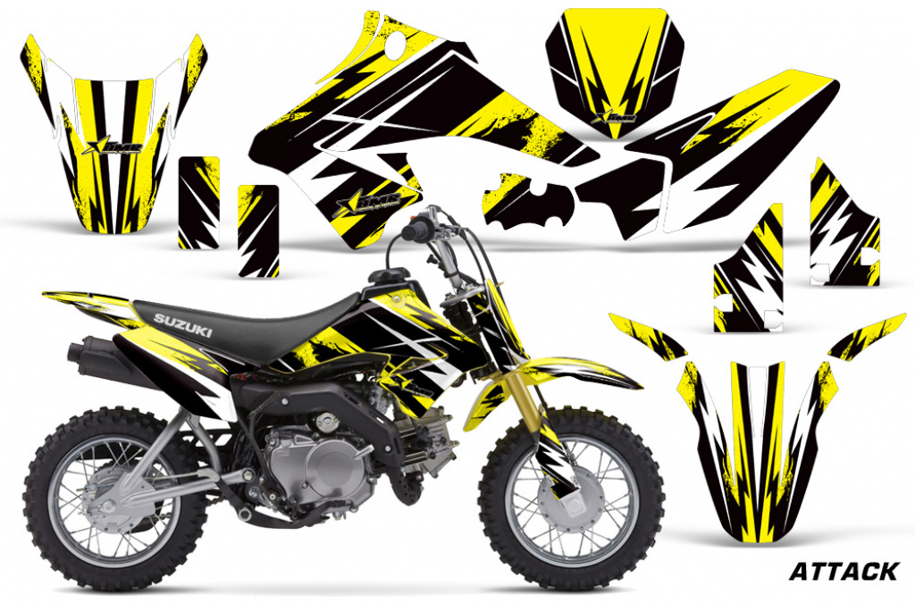 Attack Gelb mit Nummernfeldern für Suzuki DRZ 70 2008-2016